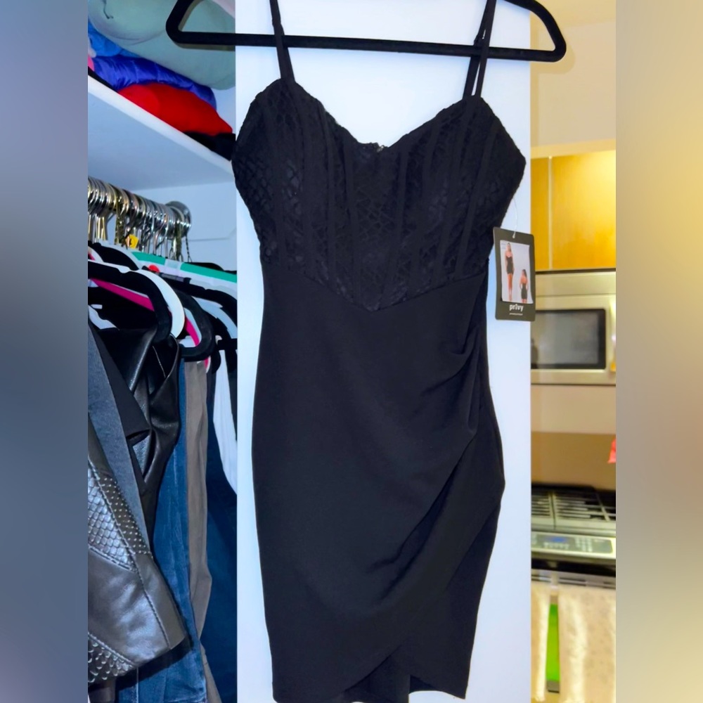 Privy little black dress size small NWT